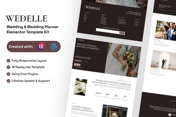 Wedelle  – Wedding & Wedding Planner Elementor Template Kit