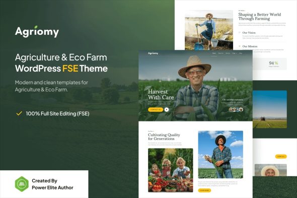 Agriomy 1.0.0 – Agriculture & Organic Farm FSE WP Theme
