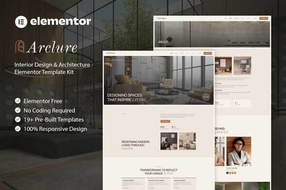 Arclure  – Interior Design & Architecture Elementor Template Kit
