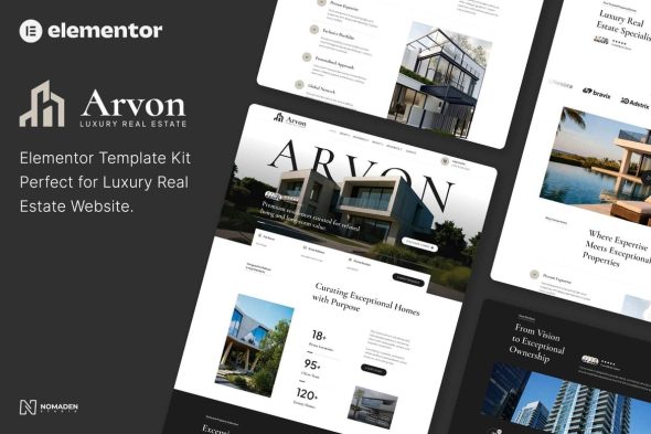 ARVON  – Luxury Real Estate Elementor Template Kit