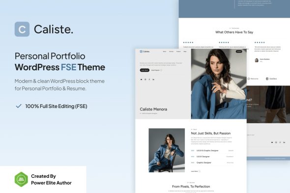 Caliste 1.0.0 – Personal Portfolio CV & Resume WP Theme