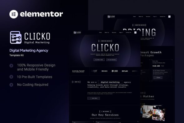 Clicko  – Digital Marketing Agency Elementor Template Kit