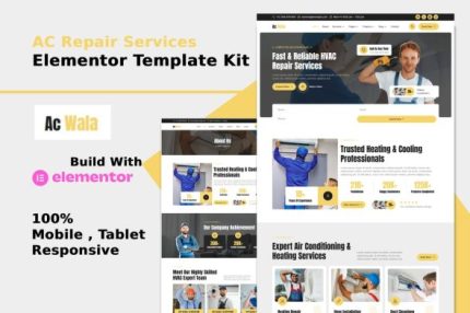 AcWala - Air Conditioner & HVAC Repair Elementor Template Kit