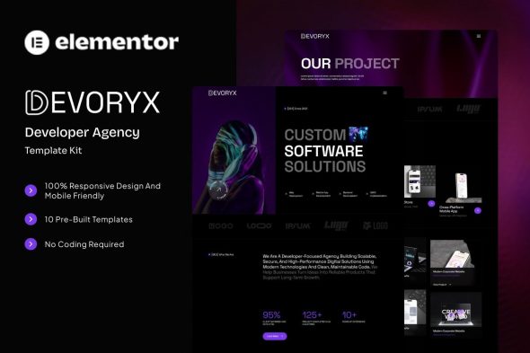 Devoryx  – Developer Agency Elementor Template Kit