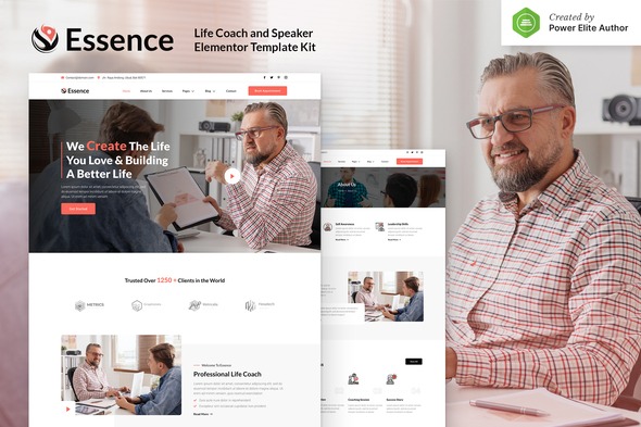 Essence  – Life Coach & Speaker Elementor Template Kit