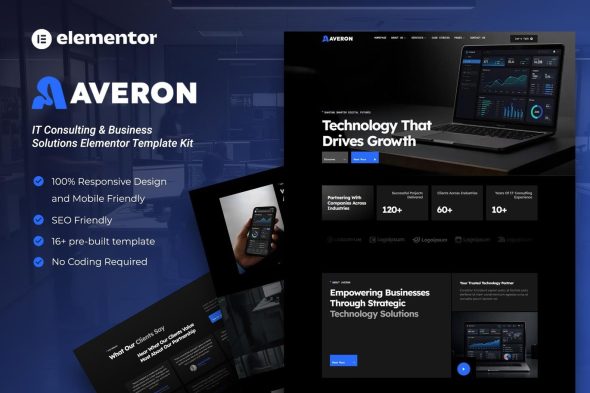 Averon  – IT Consulting & Business Solutions Elementor Template Kit