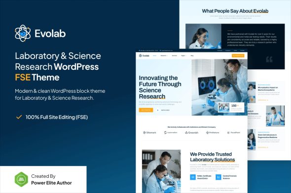 Evolab 1.0.0 – Laboratory & Science Research WP Theme