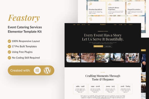 Feastory  – Event Catering Service Elementor Template Kit
