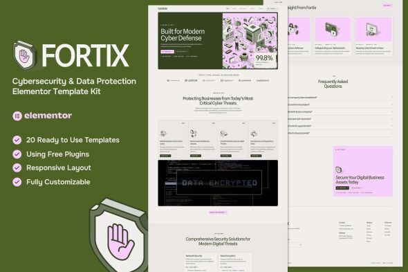Fortix  – Cybersecurity & Data Protection Elementor Template Kit