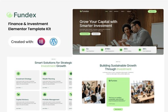 Fundex  – Finance & Investment Elementor Template Kit