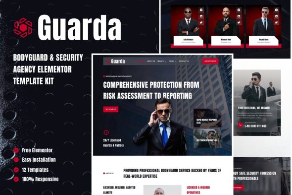 Guarda  – Bodyguards & Security Agency Elementor Template Kit
