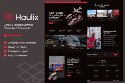 Haulix - Cargo & Logistic Services Elementor Template kit