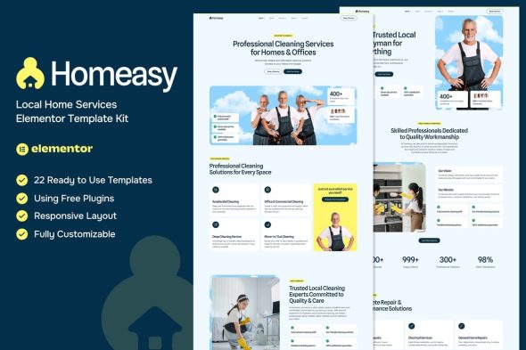 Homeasy  – Local Home Services Elementor Template Kit