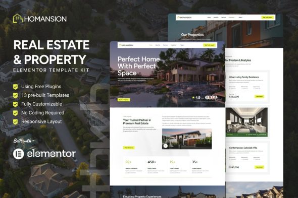 Homansion  – Real Estate & Property Elementor Template Kit