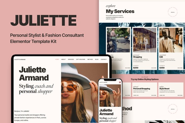 Juliette  – Personal Stylist & Fashion Consultant Elementor Pro Template Kit