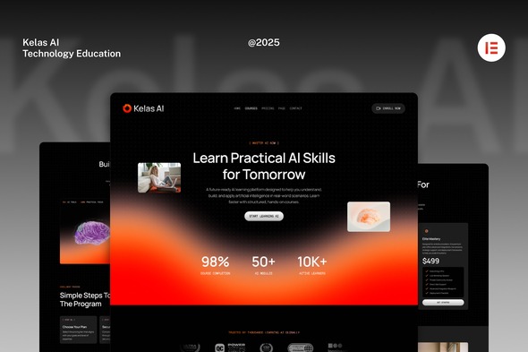 KelasAI  – AI & Tech Online Course Elementor Template Kit