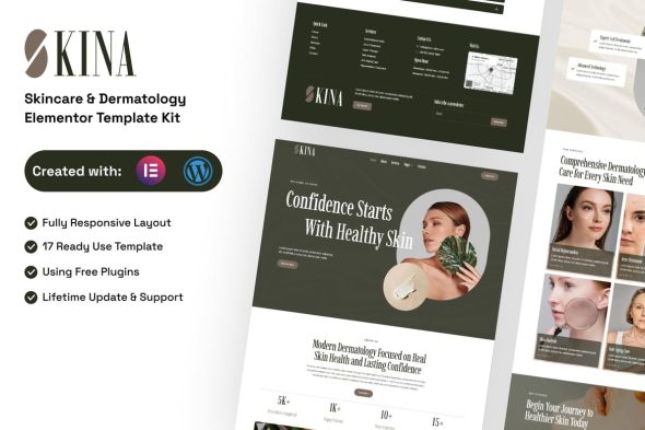 Skina  – Skincare & Dermatology Elementor Template Kit
