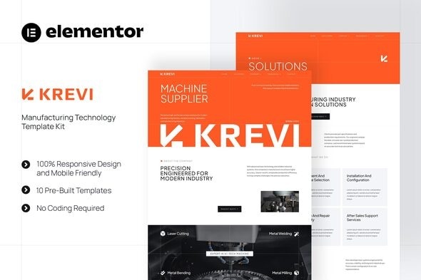 Krevi  – Manufacturing Technology Elementor Template Kit