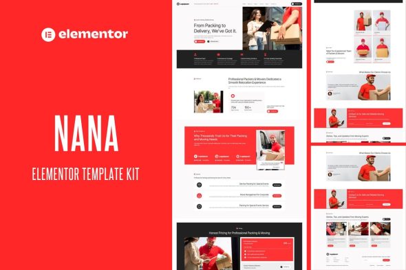 Nana  – Packers & Movers Service Elementor Template Kit