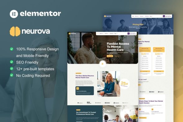 Neurova  – Mental Health & Therapy Elementor Template Kit