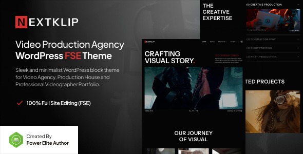 Nextklip 1.0.0 – Video Production Agency Gutenverse FSE WordPress Block Theme