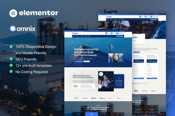 Omnix  – Industrial & Manufacturing Elementor Template Kit