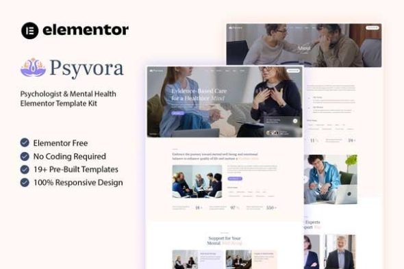 Psyvora  – Psychologist & Mental Health Elementor Template Kit