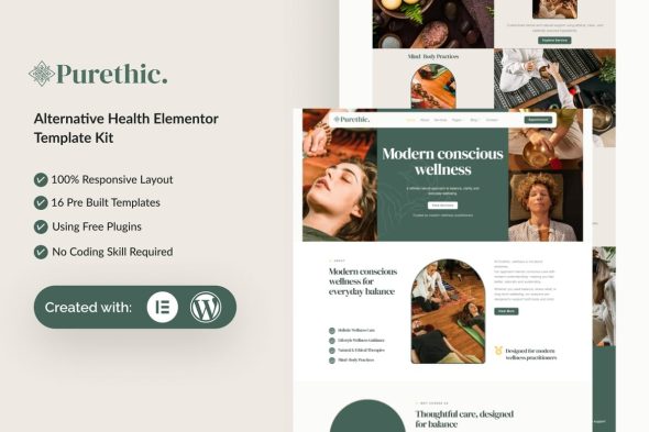 Purethic  – Alternative Health Elementor Template Kit