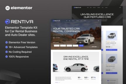 Rentiva - Car Rental Business & Auto Dealer Elementor Template Kit