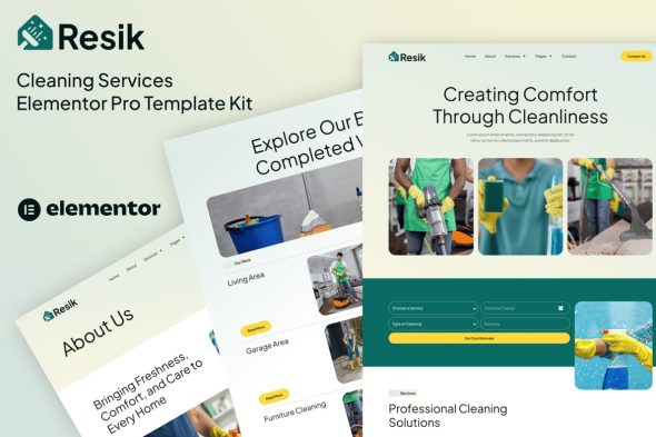 Resik  – Cleaning Services Elementor Pro Template Kit