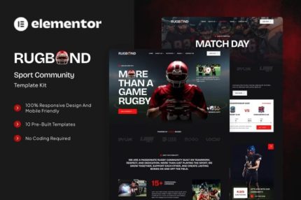 Rugbond - Sport Community Elementor Template Kit