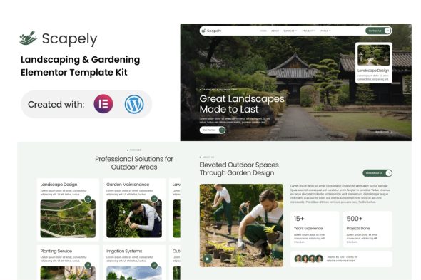 Scapely  – Landscaping & Gardening Elementor Template Kit