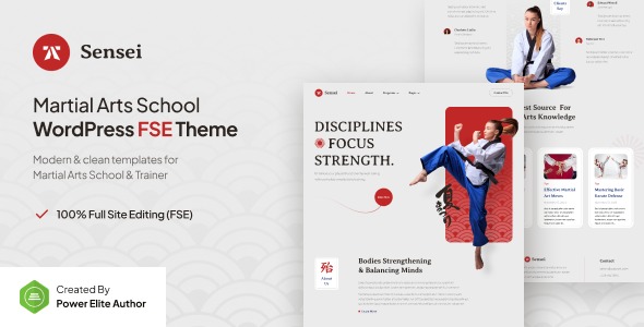 Sensei 1.0.3 – Martial Arts Club & Trainer FSE WordPress Theme