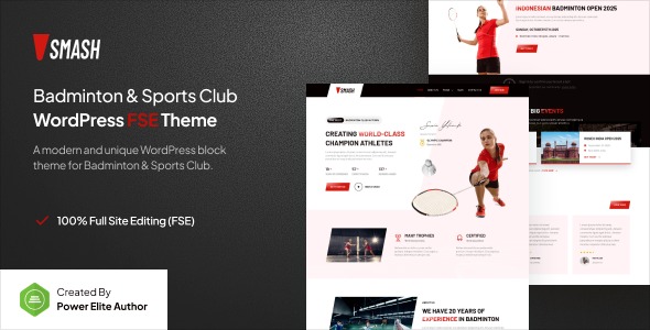Smash 1.0.0 – Badminton School & Sports Club Gutenverse FSE WordPress Block Theme
