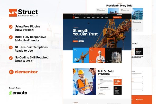 Struct  – Construction Elementor Template Kit