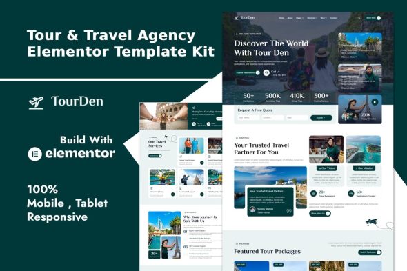 TourDen  – Tour & Travel Agency Elementor Template Kit
