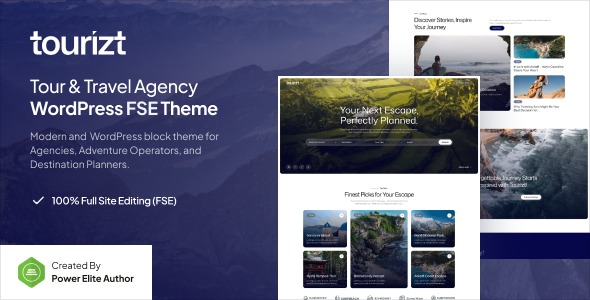 Tourizt 1.0.0 – Tour & Travel Agency Gutenverse FSE WordPress Block Theme