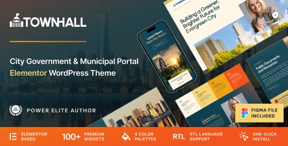 Town Hall 1.0.1 – Municipal Portal & Local City Government WordPress Theme