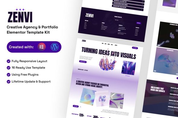 Zenvi  – Creative Agency & Portfolio Elementor Template Kit
