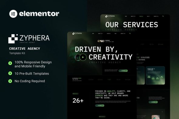 Zyphera  – Creative Agency Elementor Template Kit