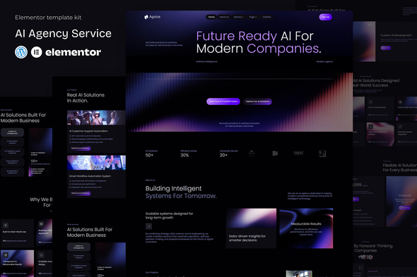 Agvice  – AI Agency Service Elementor Template Kit