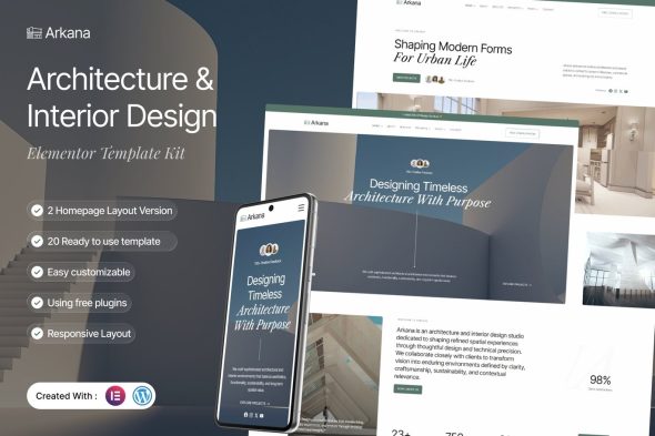 Arkana  – Architecture & Interior Design Elementor Template Kit