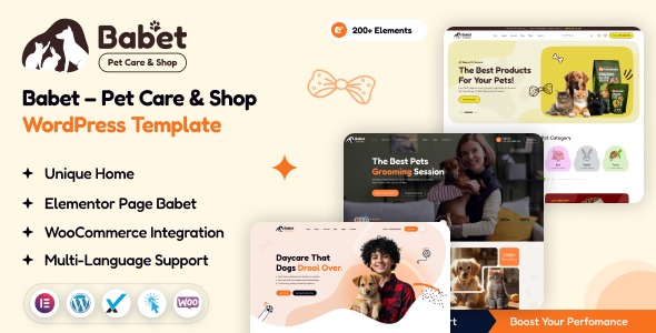 Babet 1.0.2 – Pet Care & Shop WordPress Theme