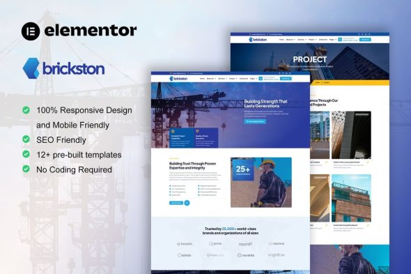 Brickston  – Construction & Building Service Elementor Template Kit