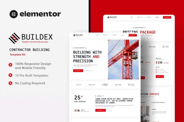 Buildex  – Contractor Building Elementor Template Kit