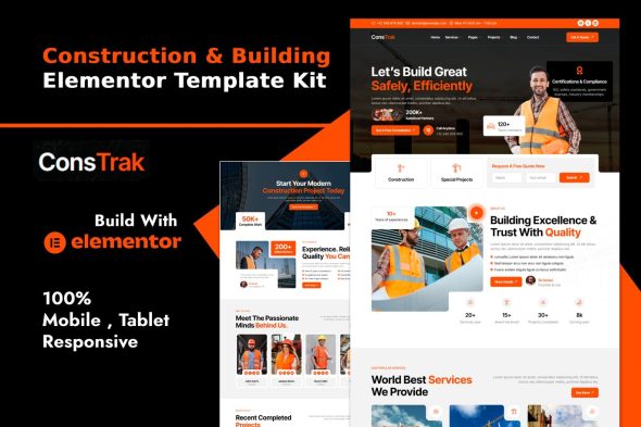 Constrak  – Construction & Building Elementor Template Kit