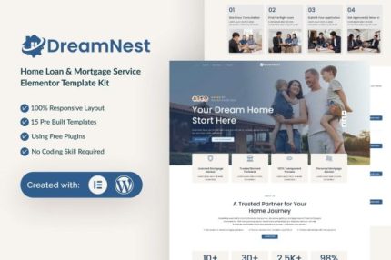DreamNest - Home Loan & Mortgage Elementor Template Kit