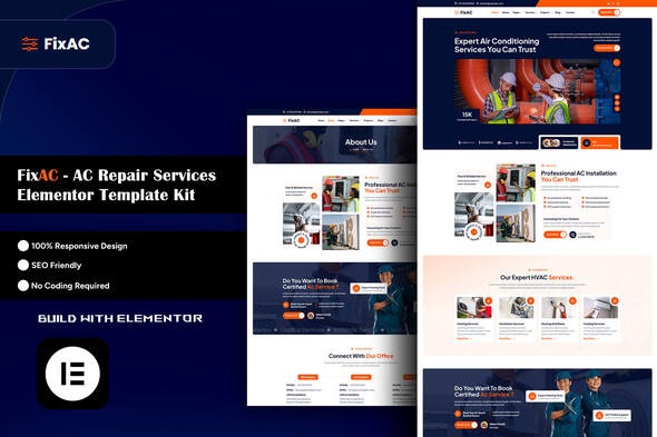 FixAC  – AC Repair Services Elementor Template Kit