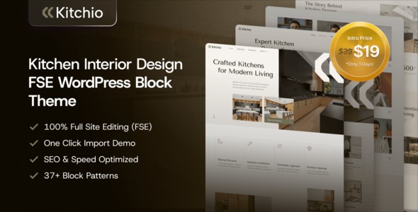 Kitchio 1.0.0 – Kitchen Cabinets & Furniture FSE WordPress Block Theme