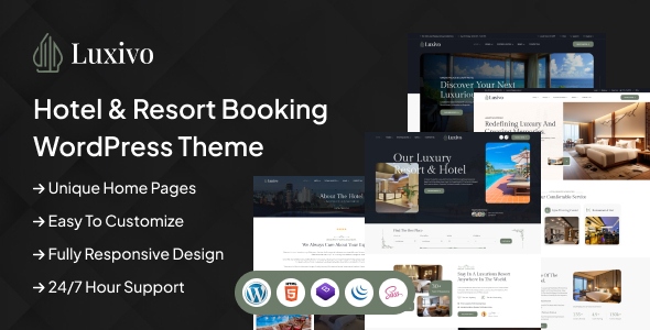 Luxivo 1.0.0 – Hotel & Resort Booking WordPress Theme